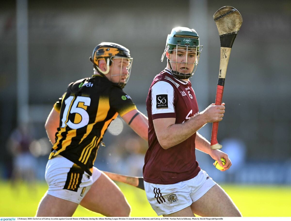 Gavin Lee of Galway in action against Gearoid Dunne of Kilkenny during the Allianz Hurling League Division 1A. Picture: David Fitzgerald/Sportsfile Gavin Lee of Galway in action against Gearoid Dunne of Kilkenny during the Allianz Hurling League Division 1A. Picture: David Fitzgerald/Sportsfile