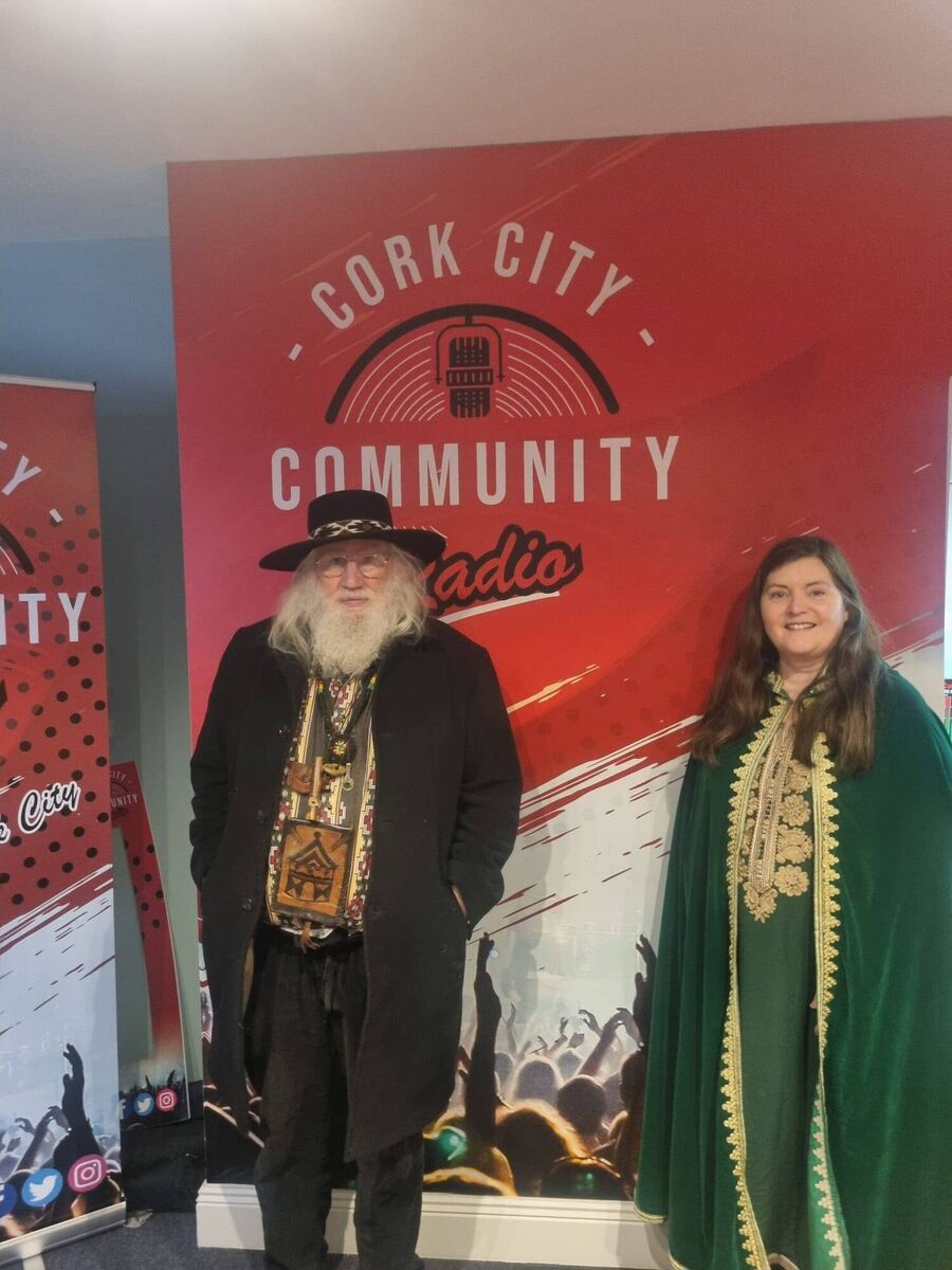 Maria with John Row, artistic director of the Marrakech International Storytelling Festival.