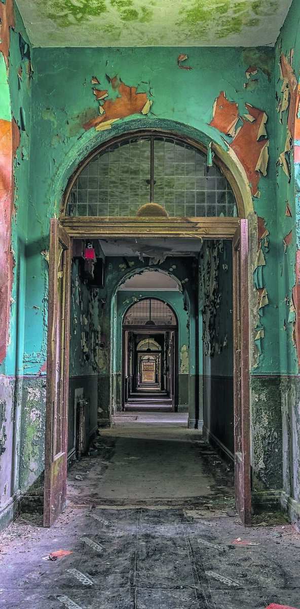 AWAITING RENOVATION: One of the corridors of the former boarding school in Ballyvourney, pictured in 2021.	Picture: Seán Donegan