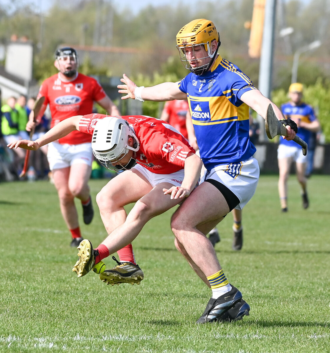 Charleville's Gareth Gleeson tries to keep the ball as Carrigtwohill's Brendan Twomey closes in, during their Senior Hurling League clash at Carrigtwohill. Picture: David Keane. Charleville's Gareth Gleeson tries to keep the ball as Carrigtwohill's Brendan Twomey closes in, during their Senior Hurling League clash at Carrigtwohill. Picture: David Keane.