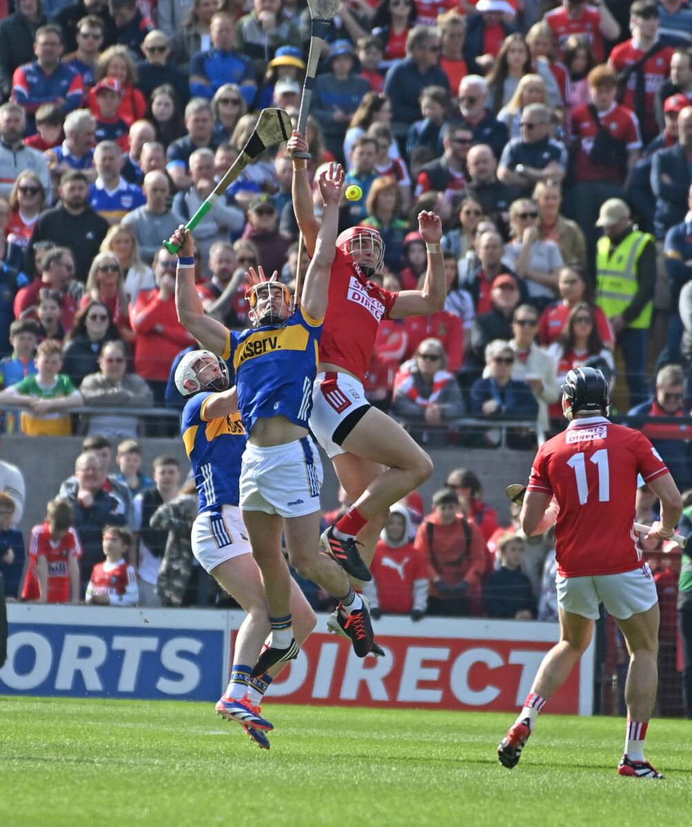 Cork's Brian Hayes goes high against Tipperary. Picture: Eddie O'Hare Cork's Brian Hayes goes high against Tipperary. Picture: Eddie O'Hare