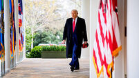 President Trump Holds "Make America Wealthy Again Event" In White House Rose Garden
