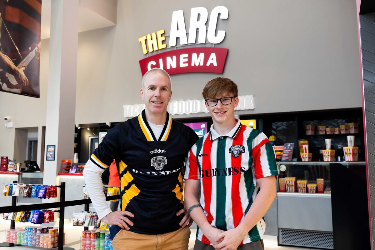 Alan O’Carroll, Shandon and Luke Telford, Ballincollig, at the ARC Cinema for a sold out event on the big screen streaming Cork City v Derry City. Picture: Alison Miles
                    