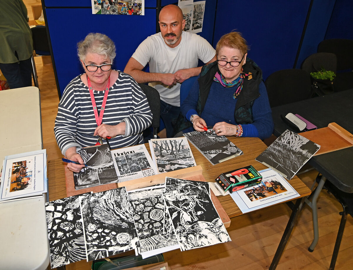 Ada Lynch, Darren Forde, and Vera Bennett from Community Access programme, Brothers of Charity at the Mahon Community Learning Expo at the Mahon Community Centre.	 Picture: Eddie O’Hare
                    