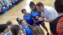 Pa Curran promoting basketball for all students at Coláiste Pobail Bheanntraí