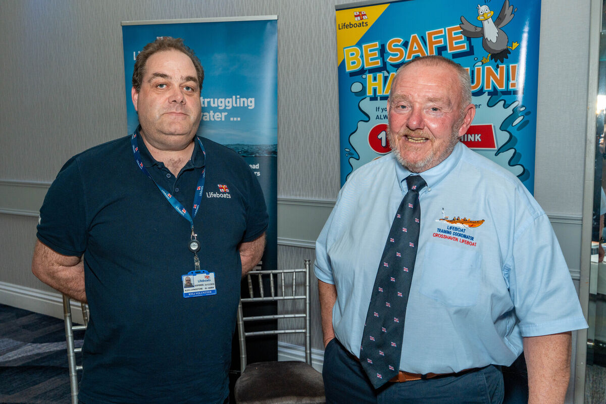 Alex Livingstone and John Mathers, members of the Crosshaven RNLI, held an information desk at the event.