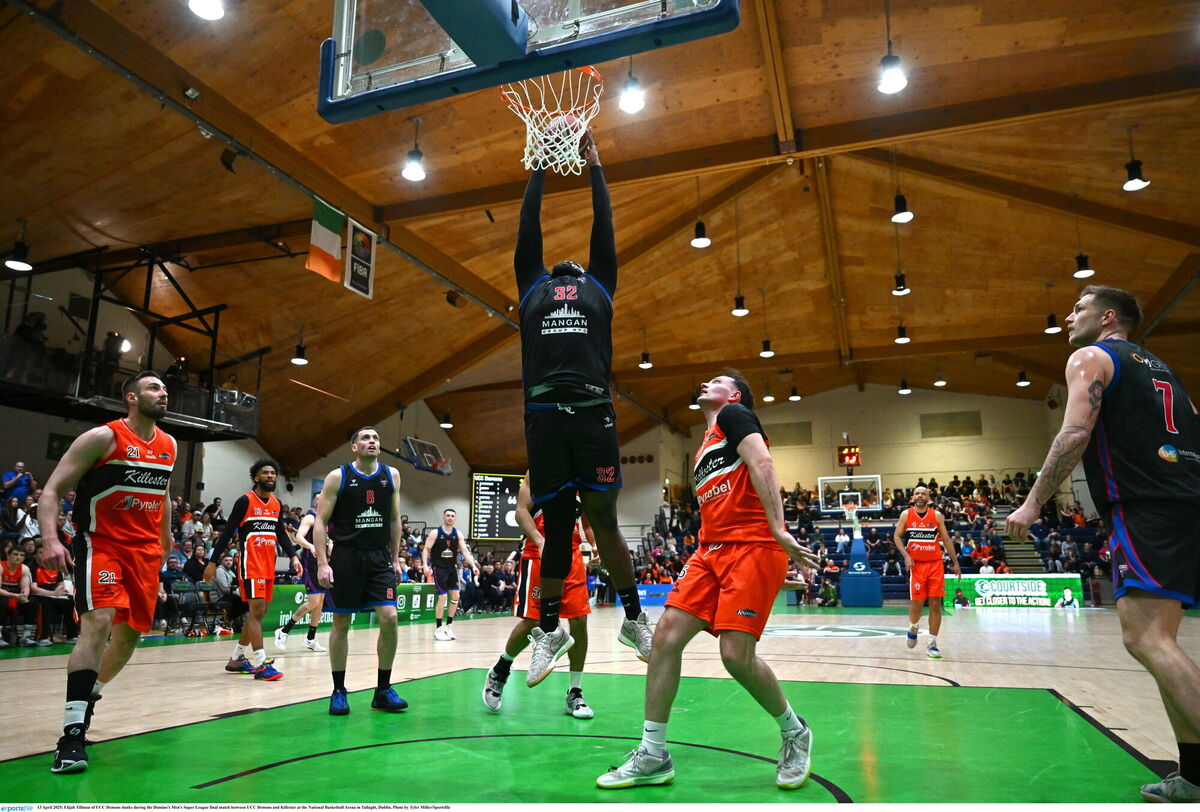 Elijah Tillman of UCC Demons dunks the ball. Picture: Tyler Miller/Sportsfile Elijah Tillman of UCC Demons dunks the ball. Picture: Tyler Miller/Sportsfile