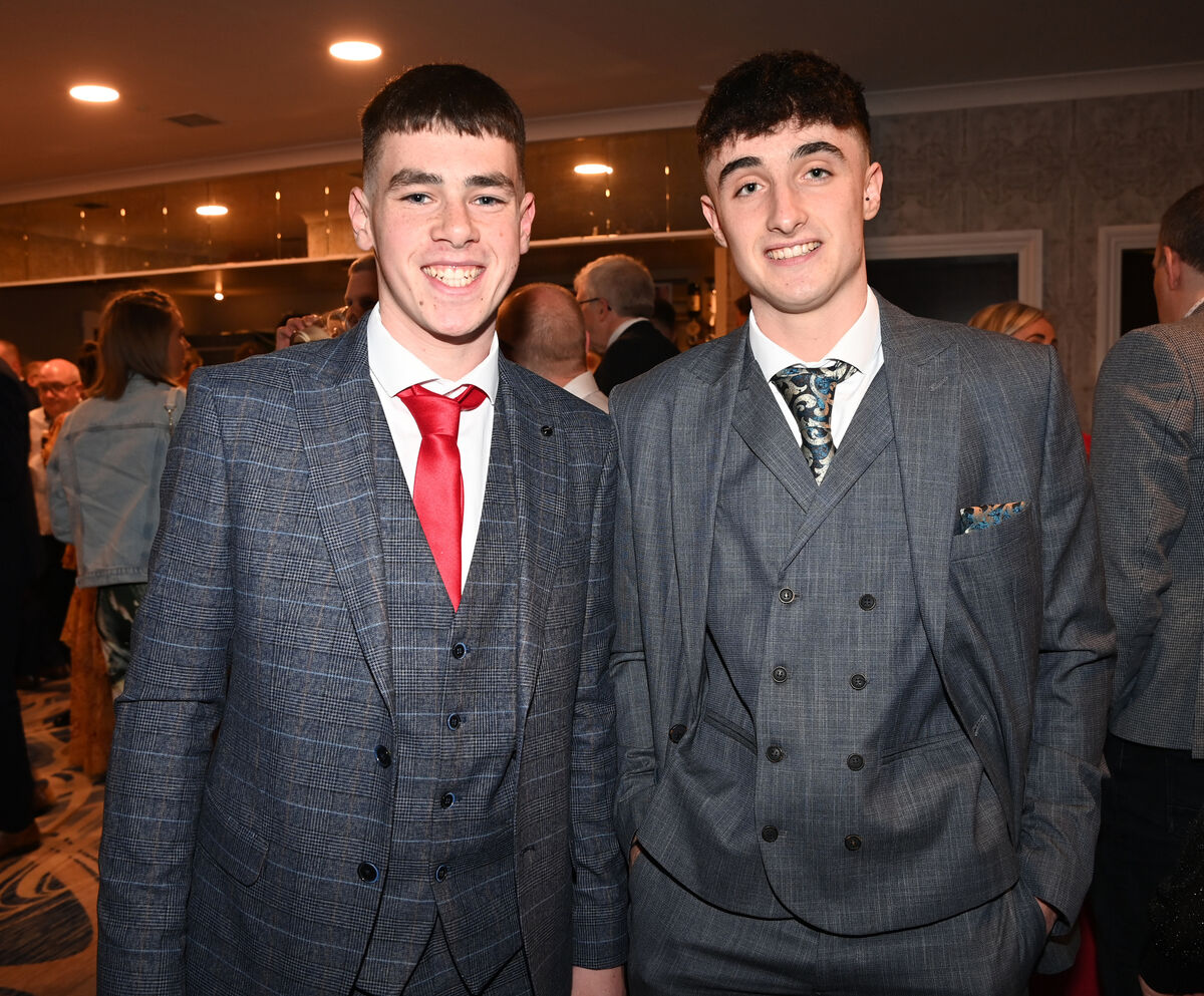 Conor O'Mahony and Cathal O'Brien at the Watergrasshill victory dinner. Picture: Eddie O'Hare Conor O'Mahony and Cathal O'Brien at the Watergrasshill victory dinner. Picture: Eddie O'Hare