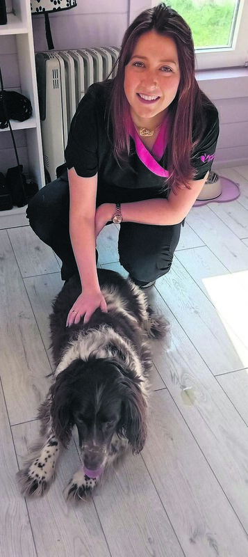 Jenny Walsh meets Adrienne Acton’s nervous Springer Flye. “Two and a half hours later, Flye was looking sharp and looking happy,” says Adrienne - pictured afterwards with Jenny on right