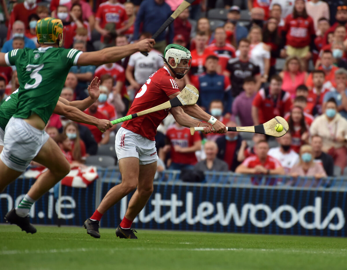  Shane Kingston scores a goal for Cork in the 2021 All-Ireland SHC final against Limerick. The Rebels raised 13 green flags in the last three matches of their Allianz HL campaign. Picture: Eddie O'Hare