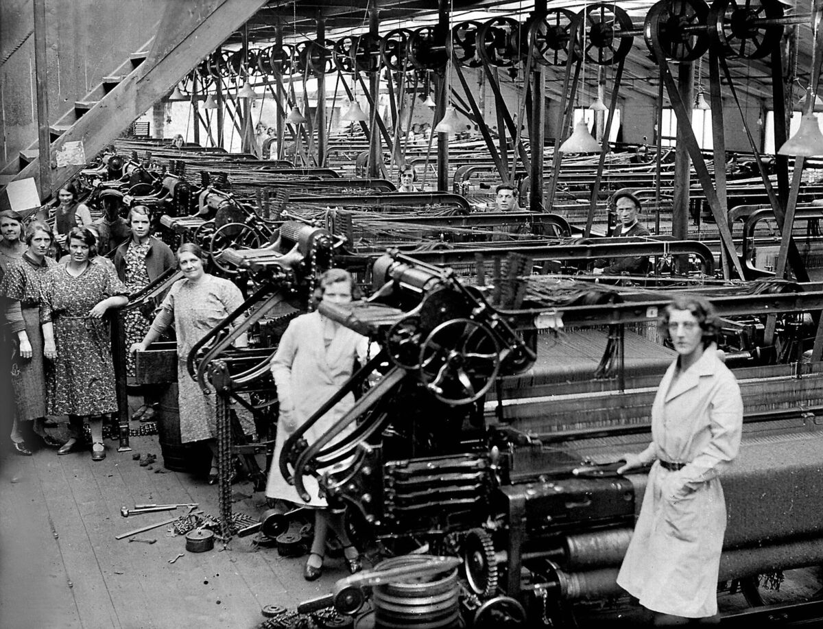 Workers at Morrogh’s Mills in Douglas, Cork, in May, 1933. For decades in the 20th century, young women obtained work in these woollen mills Workers at Morrogh’s Mills in Douglas, Cork, in May, 1933. For decades in the 20th century, young women obtained work in these woollen mills