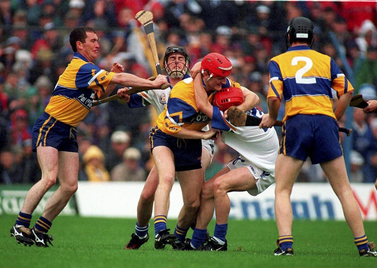 Clare's Brian Lohan tussles with Waterford's Michael White in the 1998 Munster SHC final - the Banner County's last time winning the competition. Picture: Ray McManus/Sportsfile Clare's Brian Lohan tussles with Waterford's Michael White in the 1998 Munster SHC final - the Banner County's last time winning the competition. Picture: Ray McManus/Sportsfile