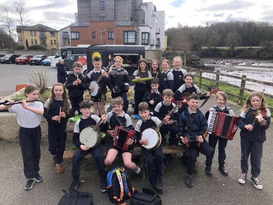 For Seachtain na Gaeilge 2025, the St Peter's Dungourney NS trad band went on tour to Gaelscoil Mainistir na Corann For Seachtain na Gaeilge 2025, the St Peter's Dungourney NS trad band went on tour to Gaelscoil Mainistir na Corann