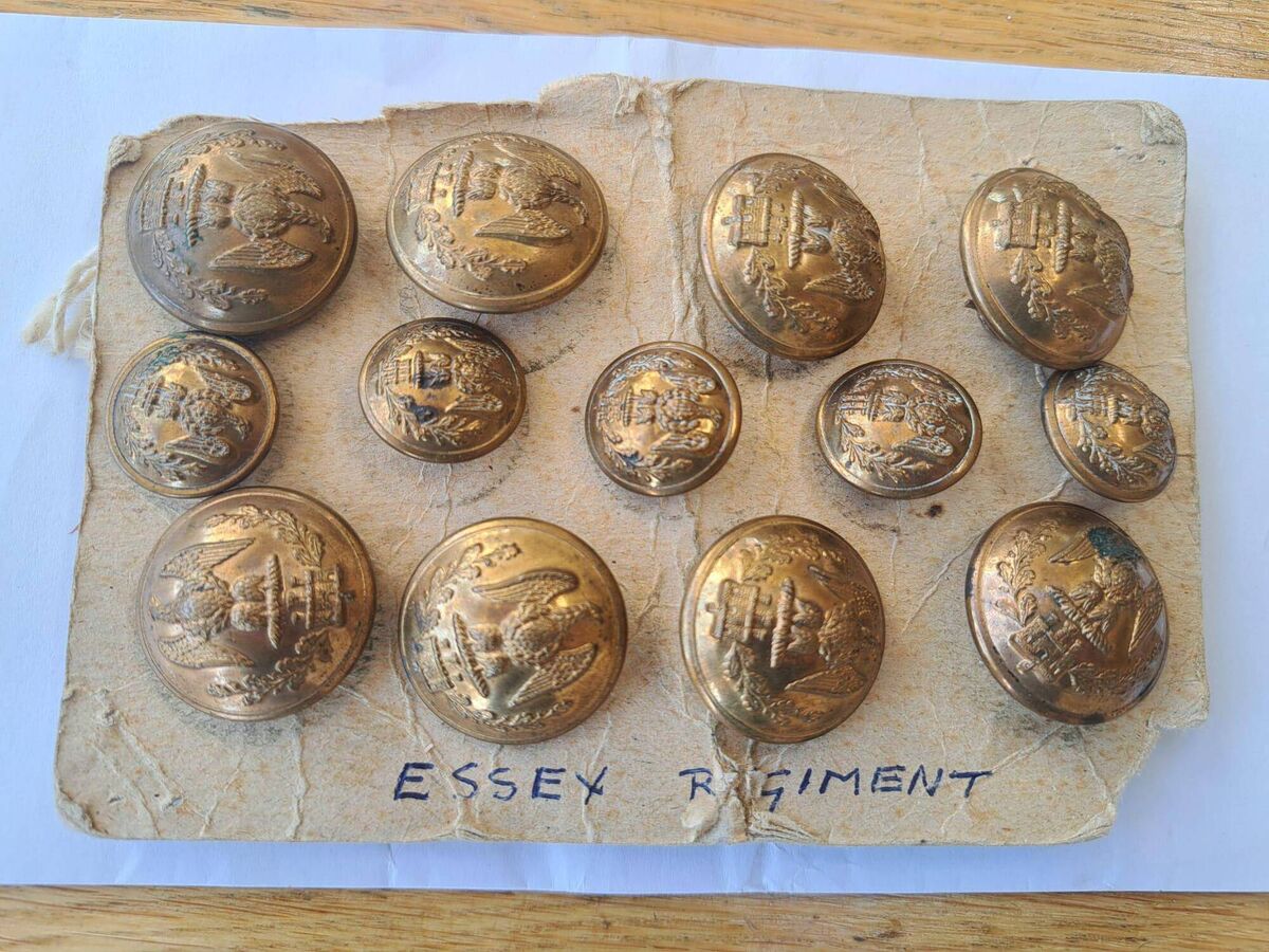 The card of replacement buttons for the Essex regiment. The card of replacement buttons for the Essex regiment.