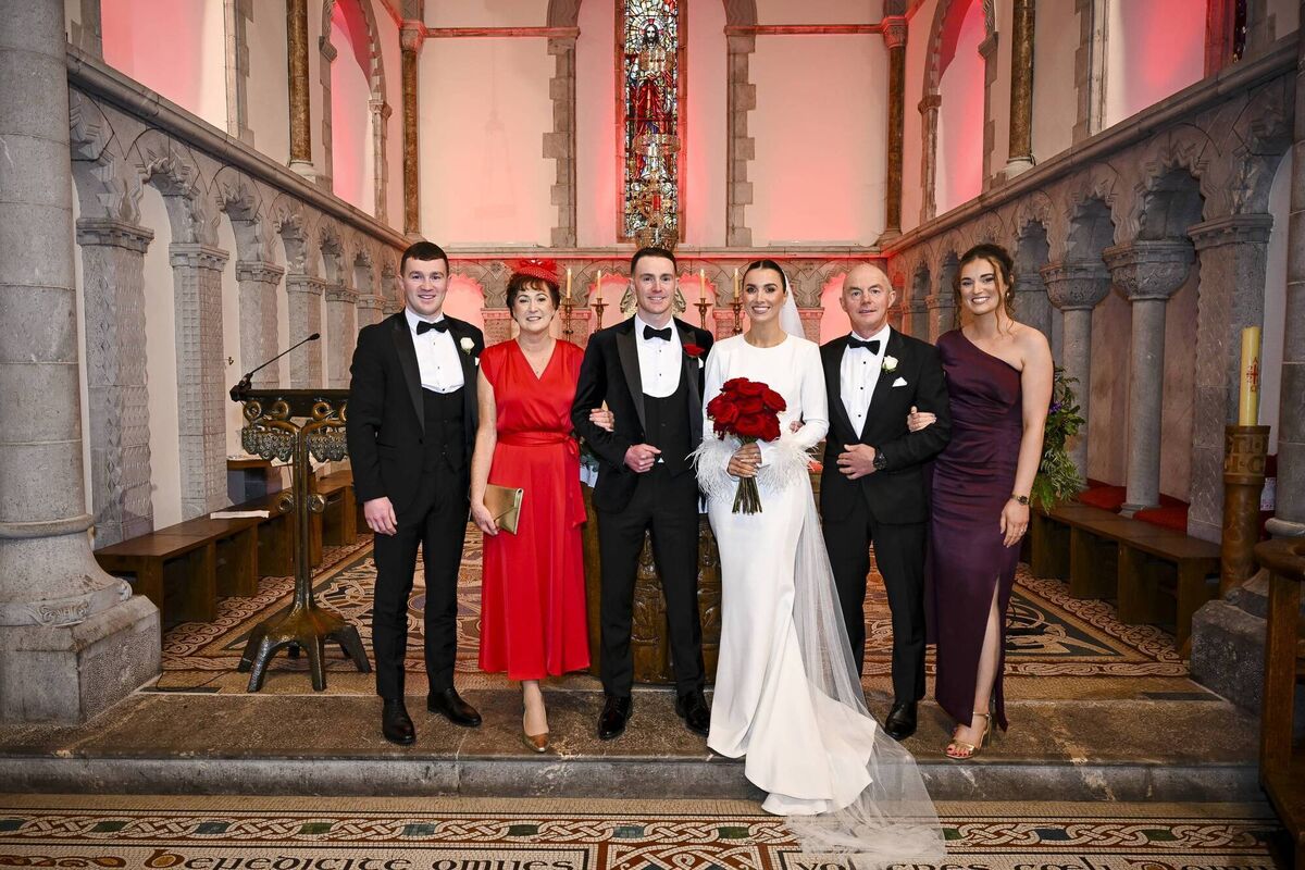 Karen and Darren inside the Honan Chapel at UCC with Darren’s family. Karen and Darren inside the Honan Chapel at UCC with Darren’s family.