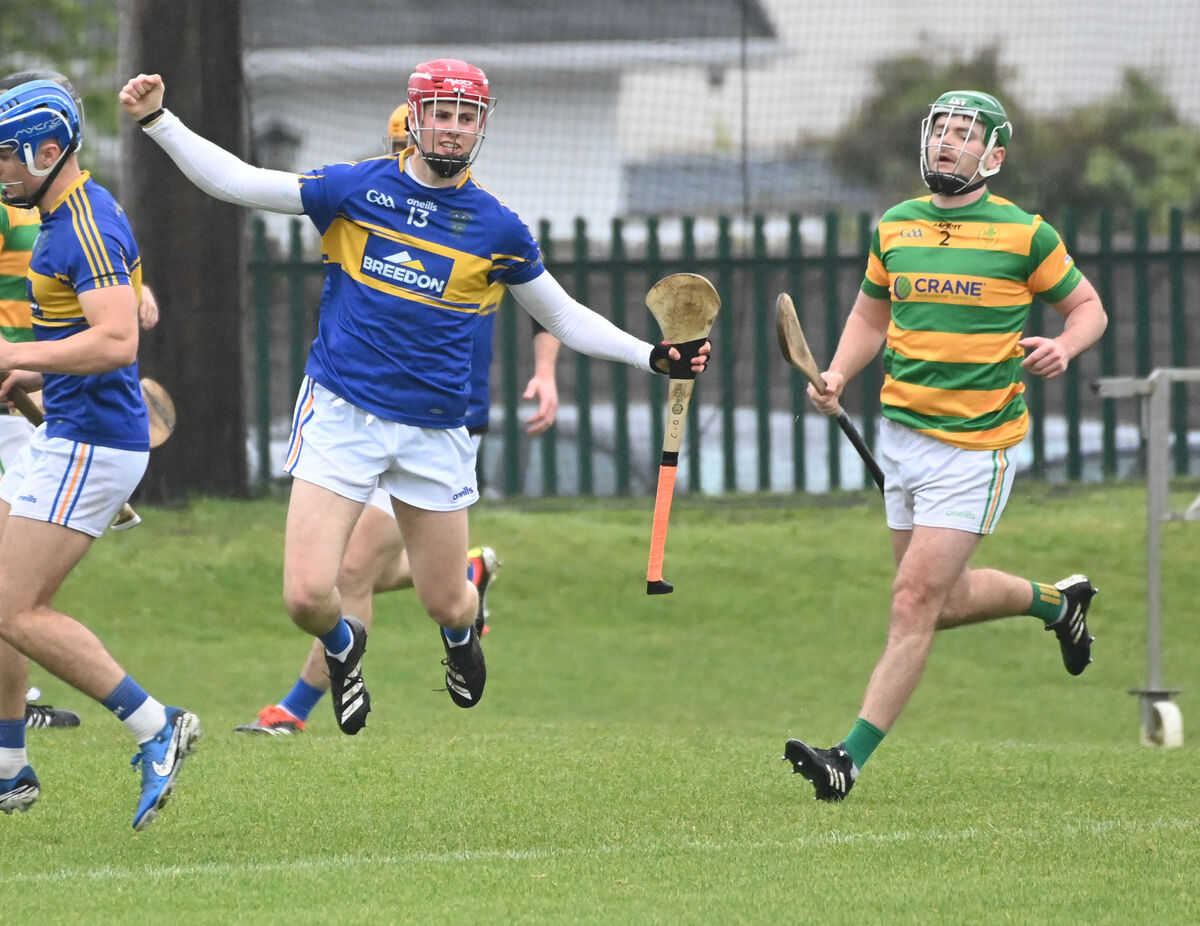 Carrigtwohill's Cillian Barry celebrates his goal against Blackrock during the RedFM HL division 1 game at Church road. Picture: Eddie O'Hare