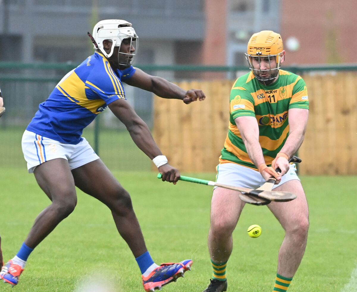 Blackrock's Kevin O'Keeffe gets the sliotar away from Carrigtwohill's Justin Oke during the RedFM HL division 1 game at Church road. Picture: Eddie O'Hare