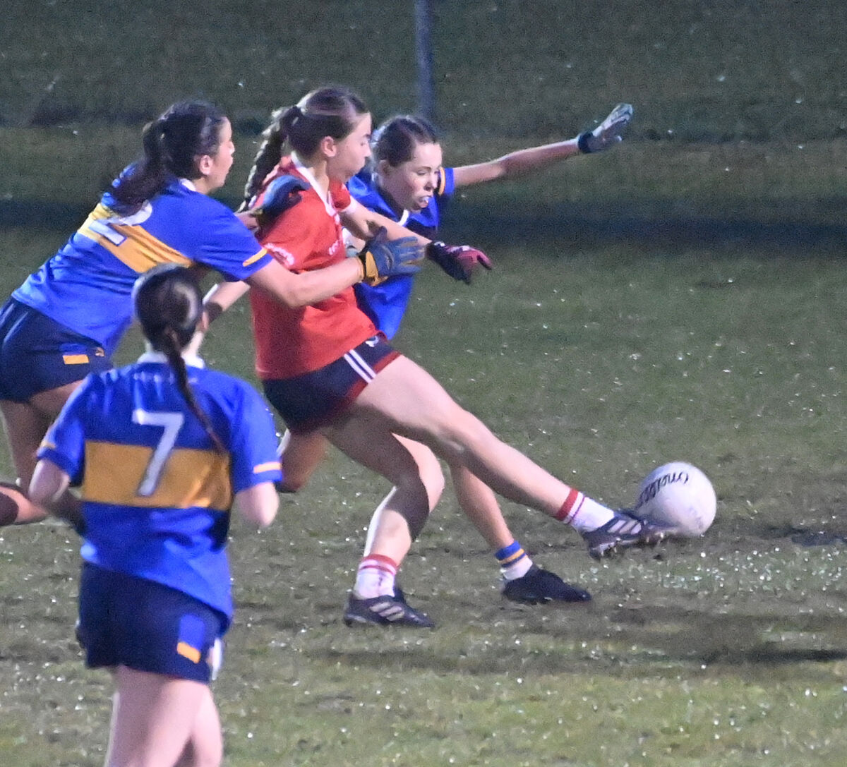 Cork's Faye Hanratty scores a goal against Tipperary during the U16 Sharon O'Keeffe A final at Mallow. Picture: Eddie O'Hare