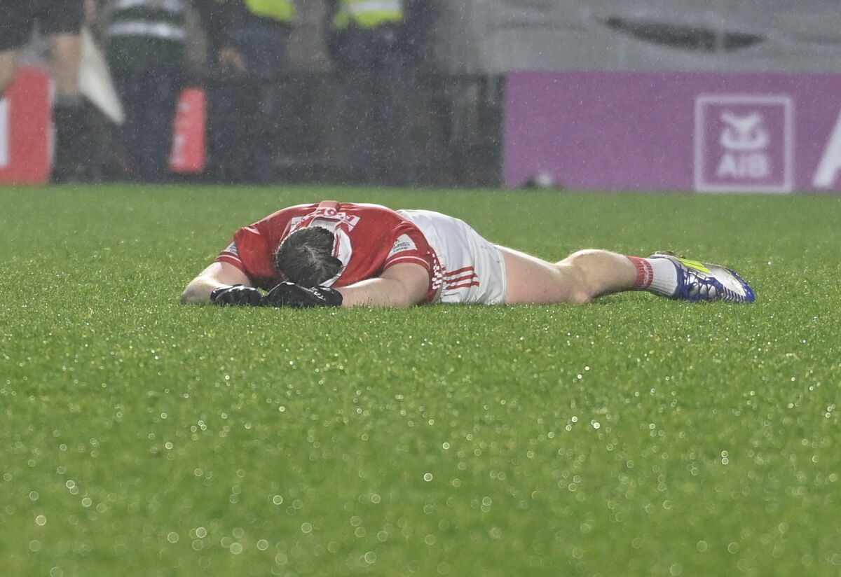 Disappointed Cork player Cathail O'Mahony after a near miss in extra time against Kerry. Picture: Eddie O'Hare