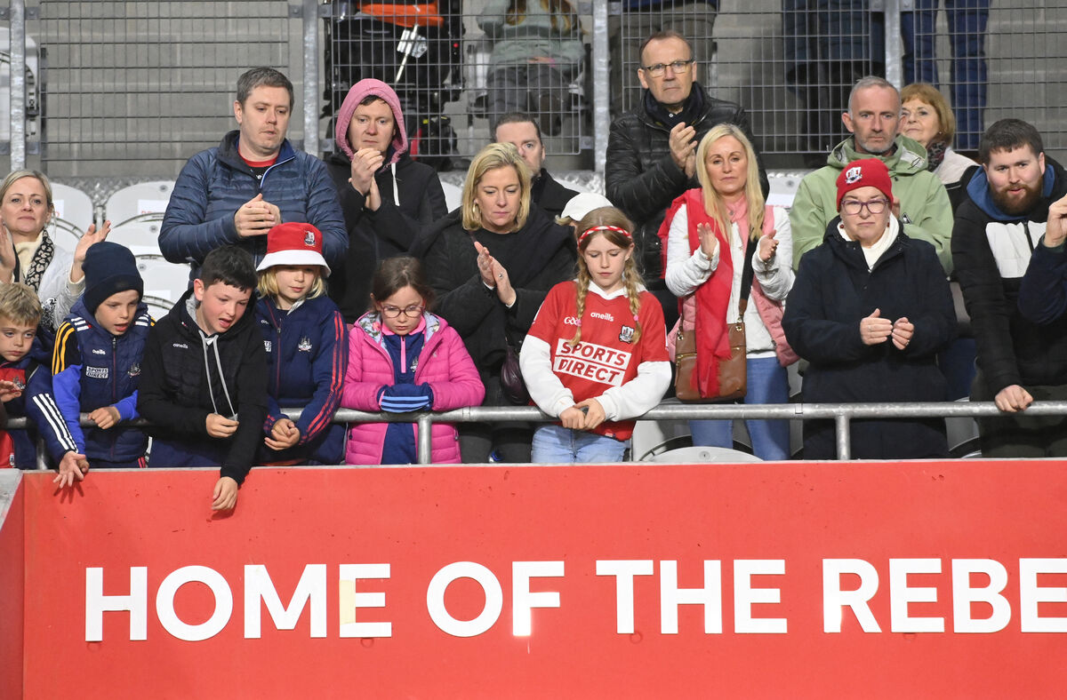 Disappointed Cork supporters cheer off the players after the defeat by Kerry. Picture: Eddie O'Hare