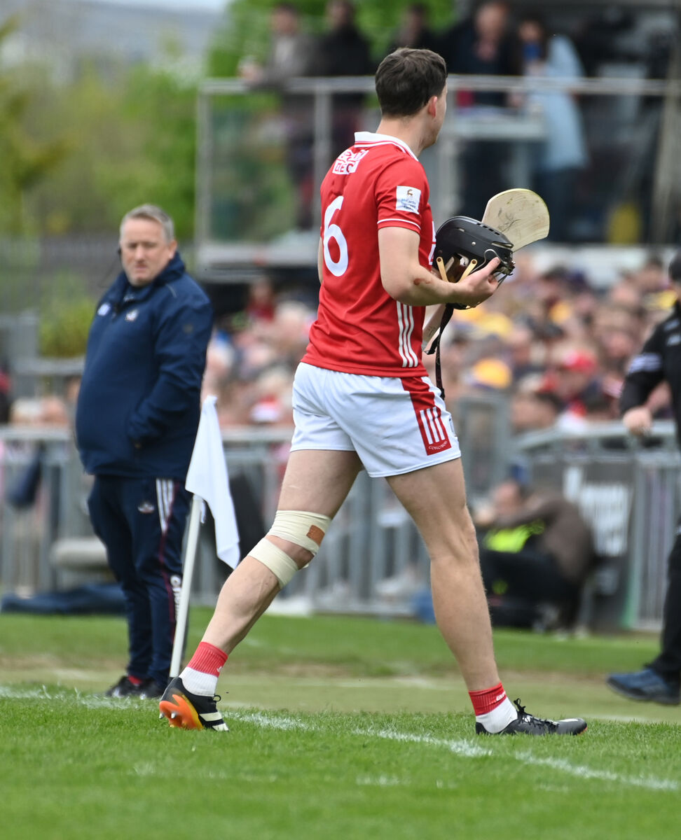 Cork manager Pat Ryan watches as captain Robert Downey goes off injured against Clare during the Munster SHC , round 1 at Zimmer Biomet Páirc Chíosóg, Ennis. Picture: Eddie O'Hare Cork manager Pat Ryan watches as captain Robert Downey goes off injured against Clare during the Munster SHC , round 1 at Zimmer Biomet Páirc Chíosóg, Ennis. Picture: Eddie O'Hare