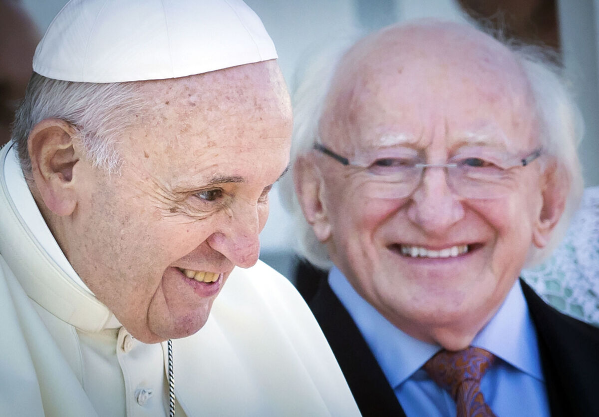 Pope Francis pictured with President Michael D Higgins during a visit to Ireland. Picture: Danny Lawson
