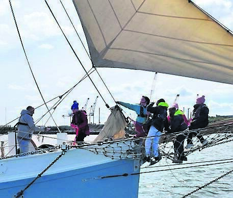 Young people from Foróige Glanmire pictured in Cork Harbour taking part in Live-Aboard Voyage Programmes with Sailing Into Wellness.