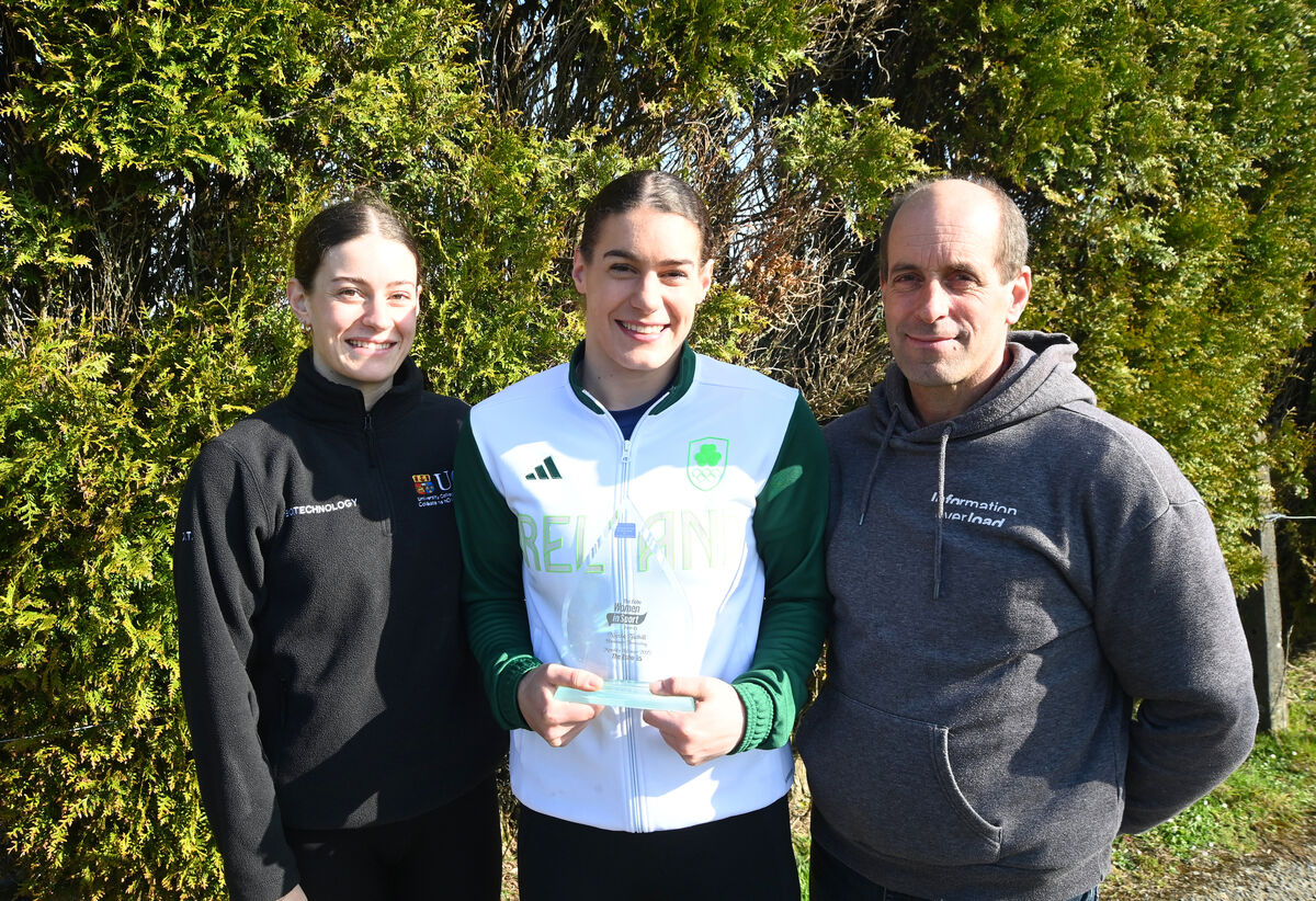 Nicola Tuthill from Kilbrittain with her sister Olivia and dad Norman. Picture: Larry Cummins