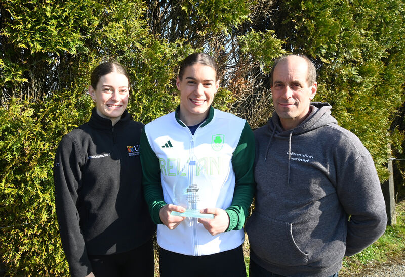 Nicola Tuthill from Kilbrittain with her sister Olivia and dad Norman. Picture: Larry Cummins