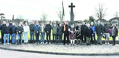 Attendees at the Tomás MacCurtain 105th anniversary commemoration at the Republican Plot at St Finbarr’s Cemetery last month.