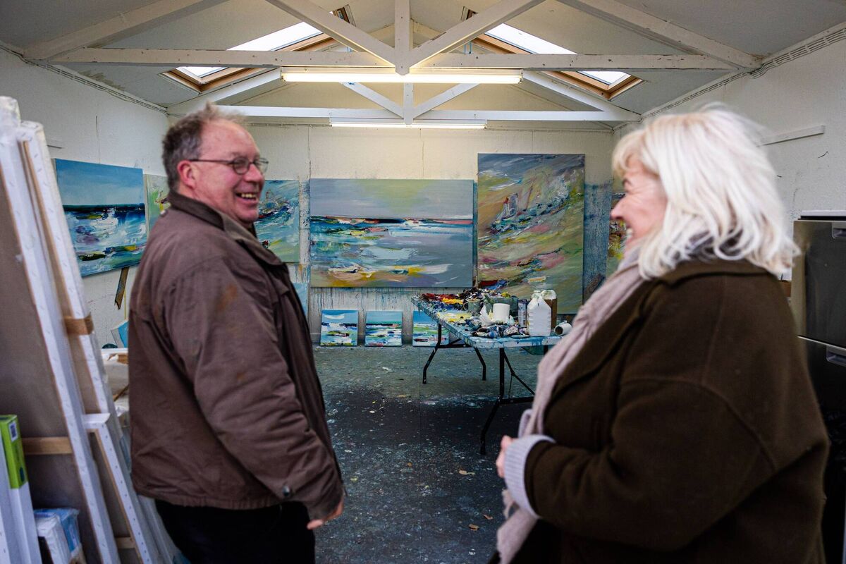 Pictured on Sherkin Island ahead of an exhibition at Uillinn West Cork Arts Centre in Skibbereen last year was Sherkin-based artist Majella O’Neill Collins moving the final pieces from the island to the mainland with the help of TJ Ryan. Photography by Emma Jervis Pictured on Sherkin Island ahead of an exhibition at Uillinn West Cork Arts Centre in Skibbereen last year was Sherkin-based artist Majella O’Neill Collins moving the final pieces from the island to the mainland with the help of TJ Ryan. Photography by Emma Jervis