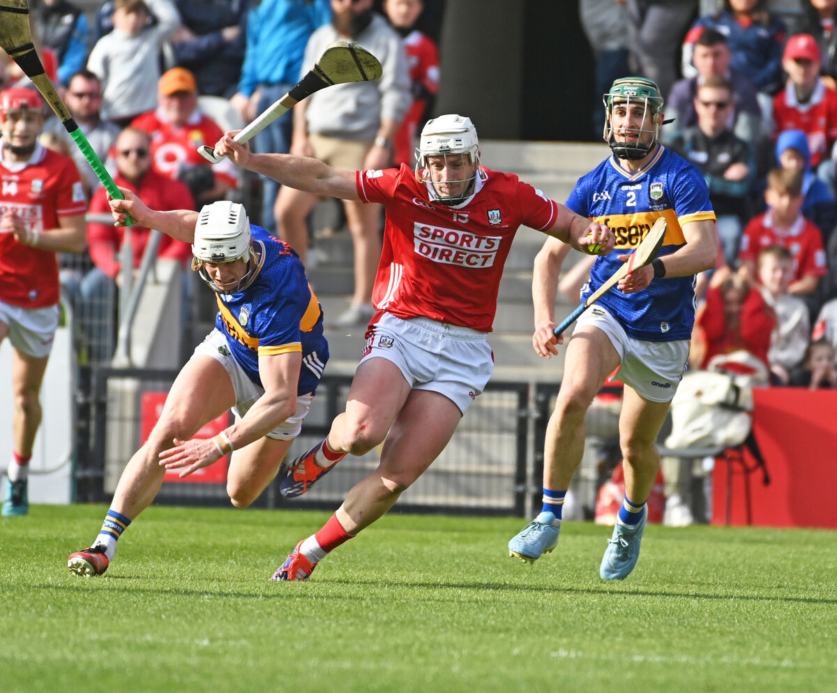 Cork's Patrick Horgan getting away from Tipperary pair Joe Caesar and Robert Doyle during the Allianz HL Division 1A final at SuperValu Páirc Uí Chaoimh earlier this month. Picture: Eddie O'Hare