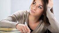 Student girl thinking