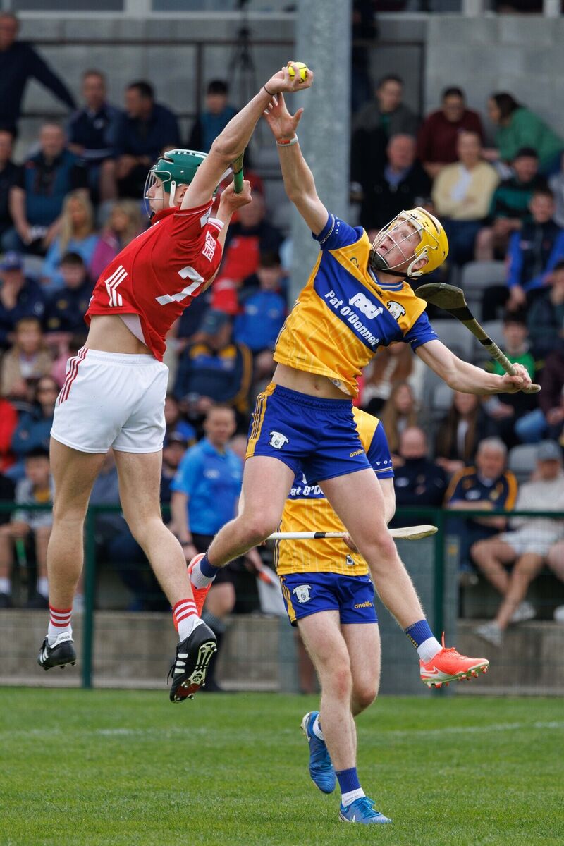  Cork's Colm Garde makes a spectacular catch against Clare. Picture: Eamon Ward
