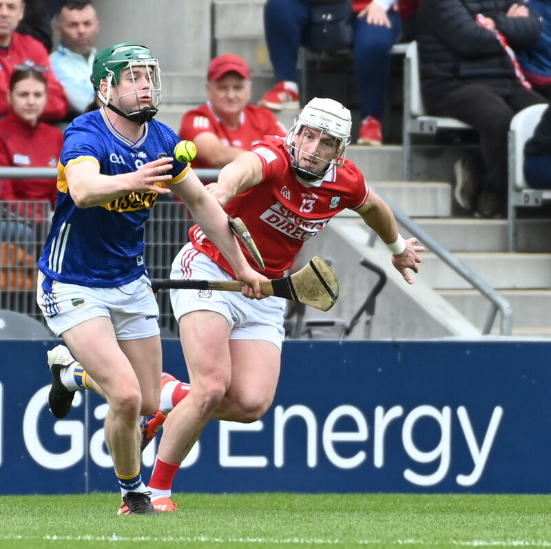 Cork's Patrick Horgan tackles Tipperary's Darragh Stakelum. Picture: Eddie O'Hare