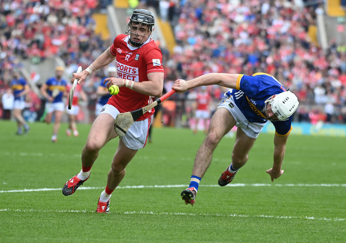 Cork's Darragh Fitzgibbon bursting past Tipperary's Craig Morgan at SuperValu Páirc Uí Chaoimh. Picture: Eddie O'Hare Cork's Darragh Fitzgibbon bursting past Tipperary's Craig Morgan at SuperValu Páirc Uí Chaoimh. Picture: Eddie O'Hare