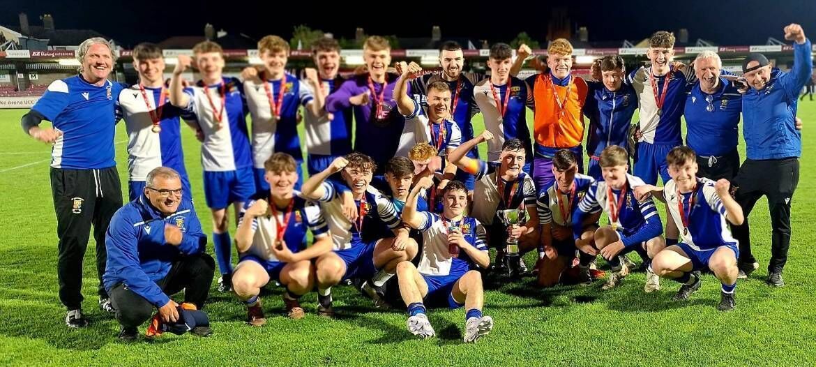 Celebration time for College Corinthians U18s at Turner's Cross.