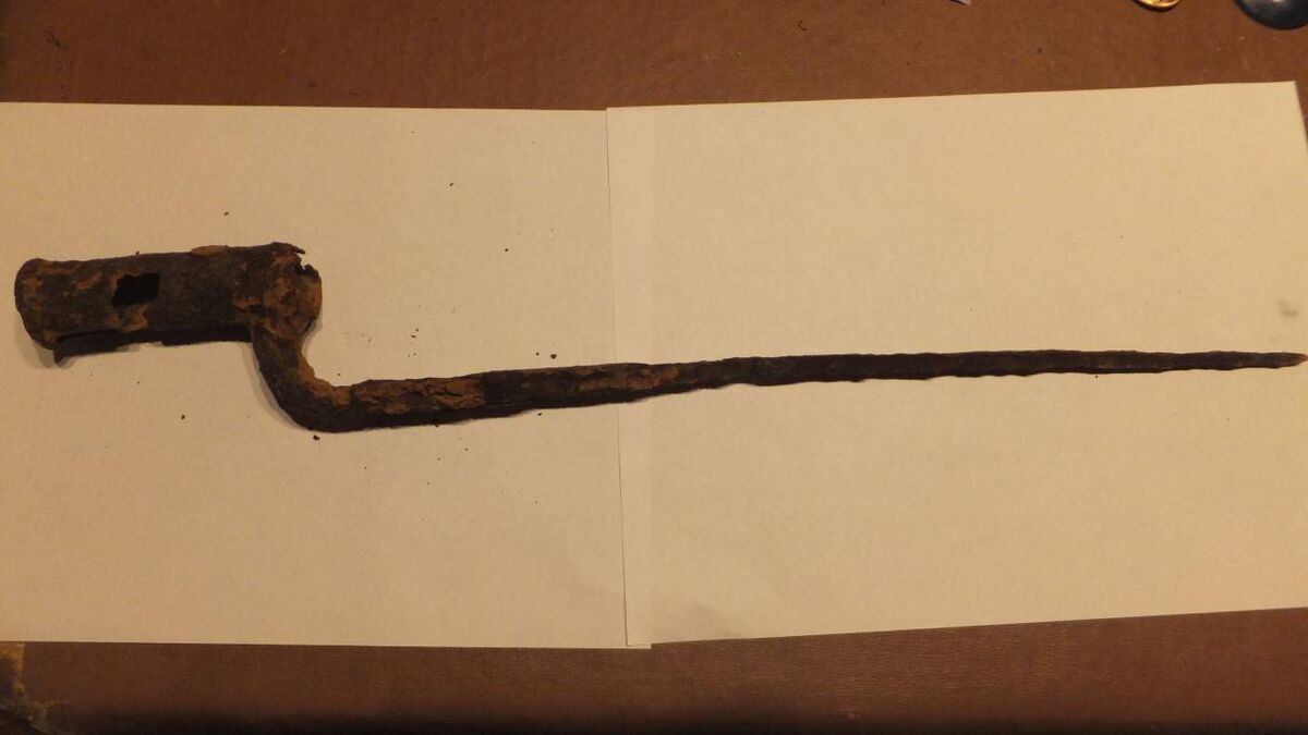 A British army musket which dates back to the 1830s, found recently on a farm at Hollyhill, Bartlemy