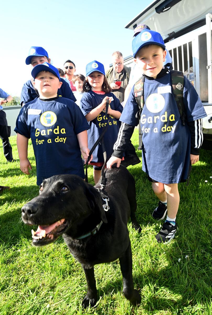 Nathan and Ian meet Rex from the Garda Dog Unit. Picture: Larry Cummins. Nathan and Ian meet Rex from the Garda Dog Unit. Picture: Larry Cummins.