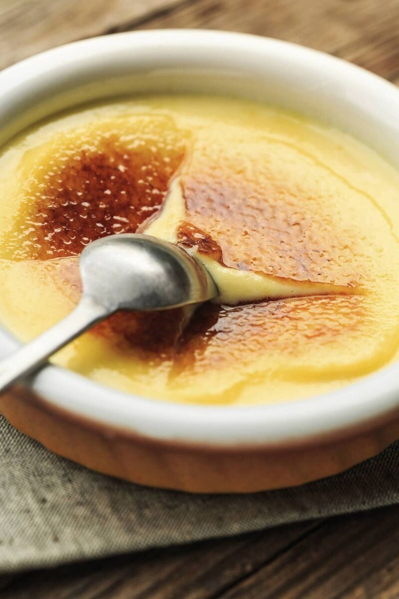Creme Brulee is a cooked cream dessert, cooled and set then finished with a crackly caramelised sugar topping Creme Brulee is a cooked cream dessert, cooled and set then finished with a crackly caramelised sugar topping