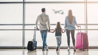 Family in airport