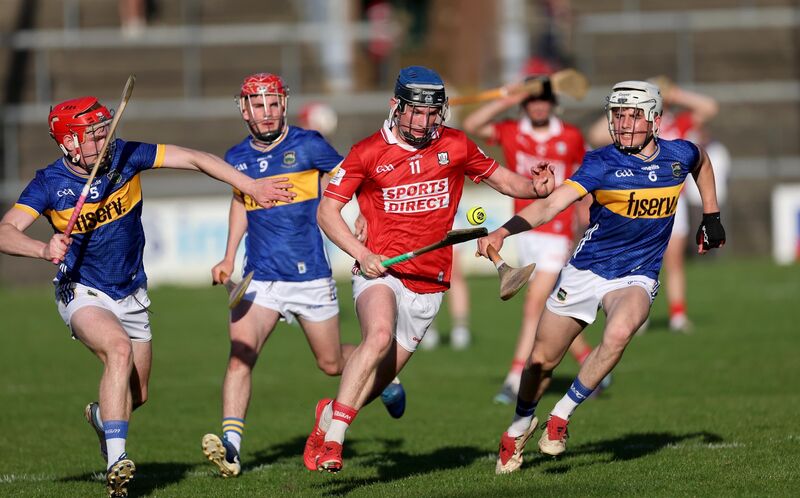 Cormac Deane of Cork tries to get away from Tipperary's Dylan Hennessy and Senan Mackey. Picture: Jim Coughlan Cormac Deane of Cork tries to get away from Tipperary's Dylan Hennessy and Senan Mackey. Picture: Jim Coughlan