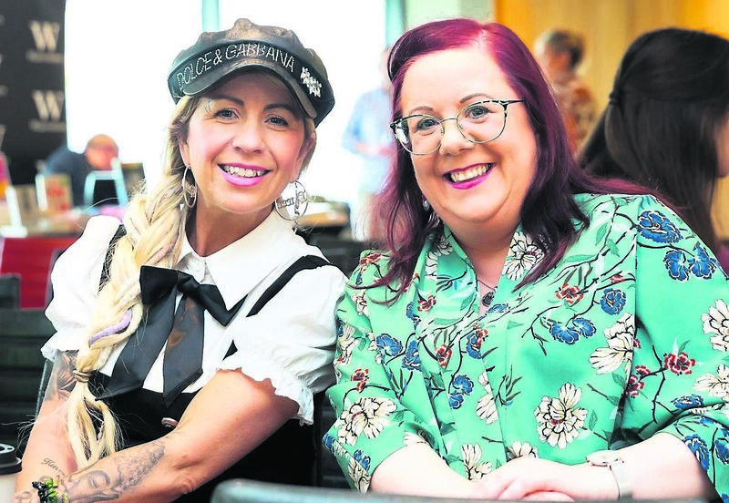 Noelle Kelly and Sarah Kelly, Gurranabraher, in the River Lee Hotel where award-winning writer Kit de Waal was in conversation with Paul McVeigh on her latest novel, ‘The Best of Everything’, as part of Cork World Book Fest.	Picture: Alison Miles/OSM
                    