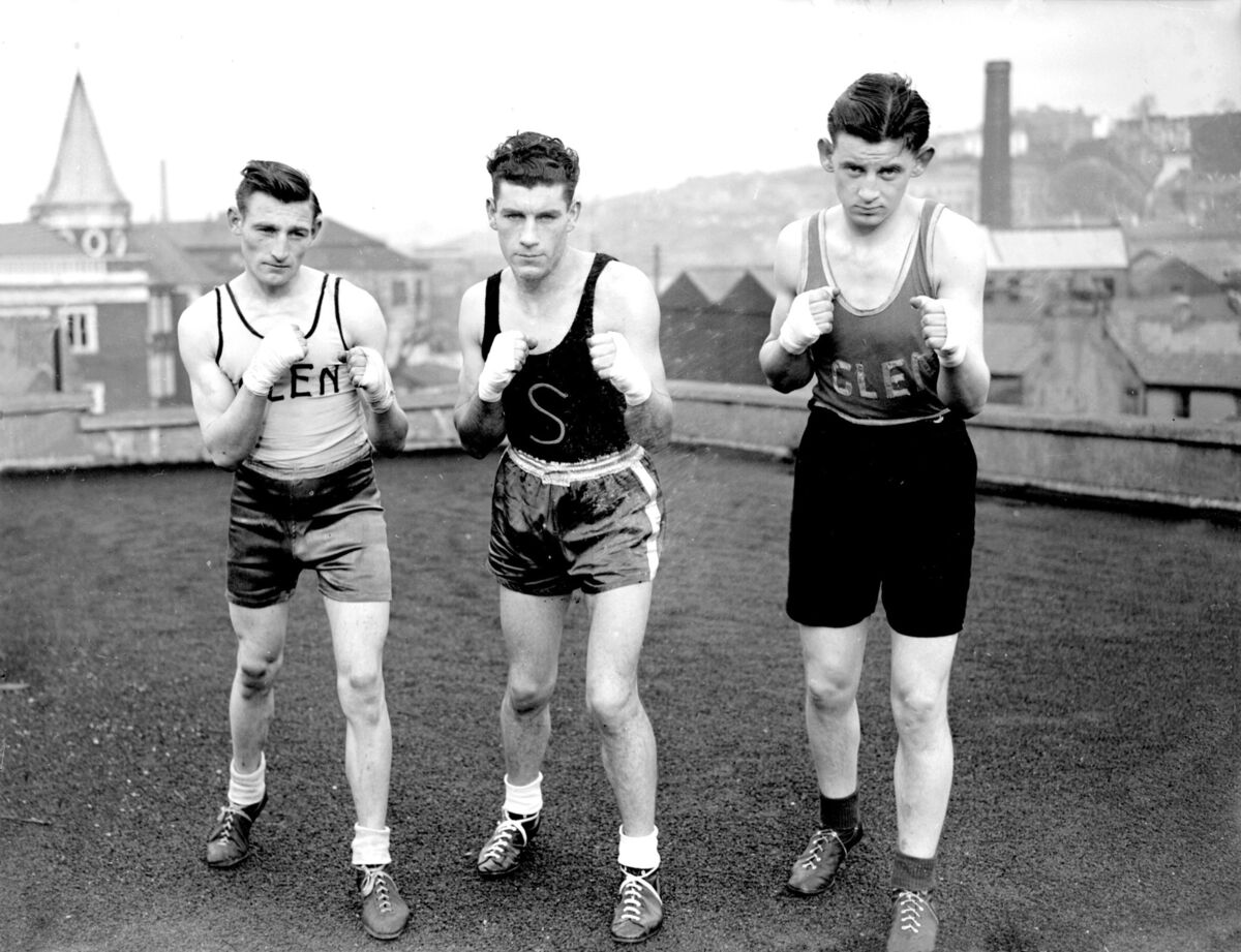 Cork Boxers: J. Murray, Tommy Hyde, M Corbett. Cork Boxers: J. Murray, Tommy Hyde, M Corbett.