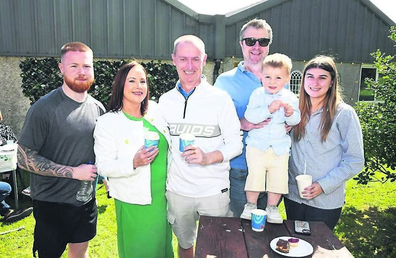 Nigel Herlihy’s family — Shane Herlihy, Eithne Herlihy and her husband Owen O’Sullivan; John Herlihy and his son Finn Herlihy, next to Charlee Herlihy.