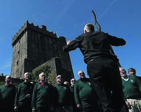 The Hart Male Voice Choir, from Odiham, Hampshire, performing on the grounds of Blarney Castle as part of the 70th Cork International Choral Festival.	Picture: Darragh Kane
                    