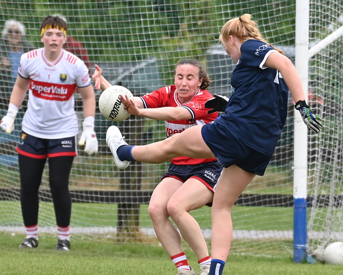 Cork's Melissa Duggan blocks down Waterford's Clare Walsh. Picture: Eddie O'Hare