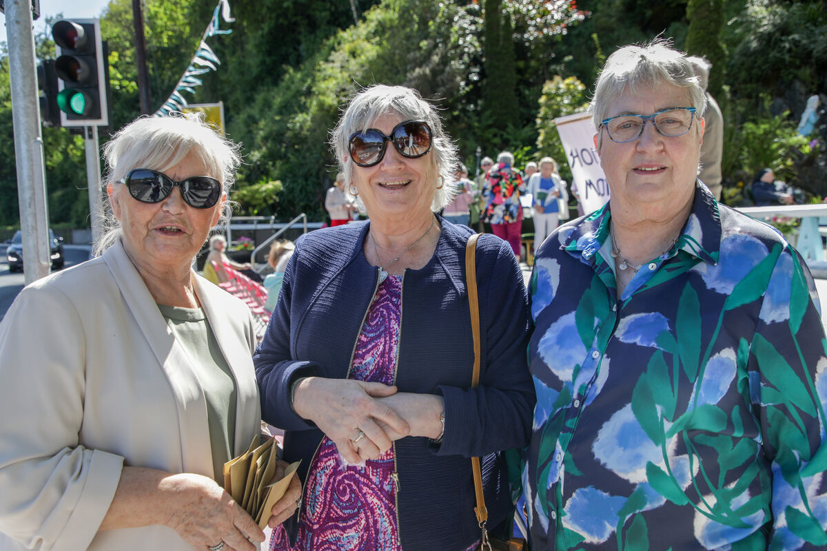 Jaqui Crowley, Margaret Walsh and Kathleen Power at the annual May Procession to Our Lady of Lourdes Grotto in Glanmire. Jaqui Crowley, Margaret Walsh and Kathleen Power at the annual May Procession to Our Lady of Lourdes Grotto in Glanmire.