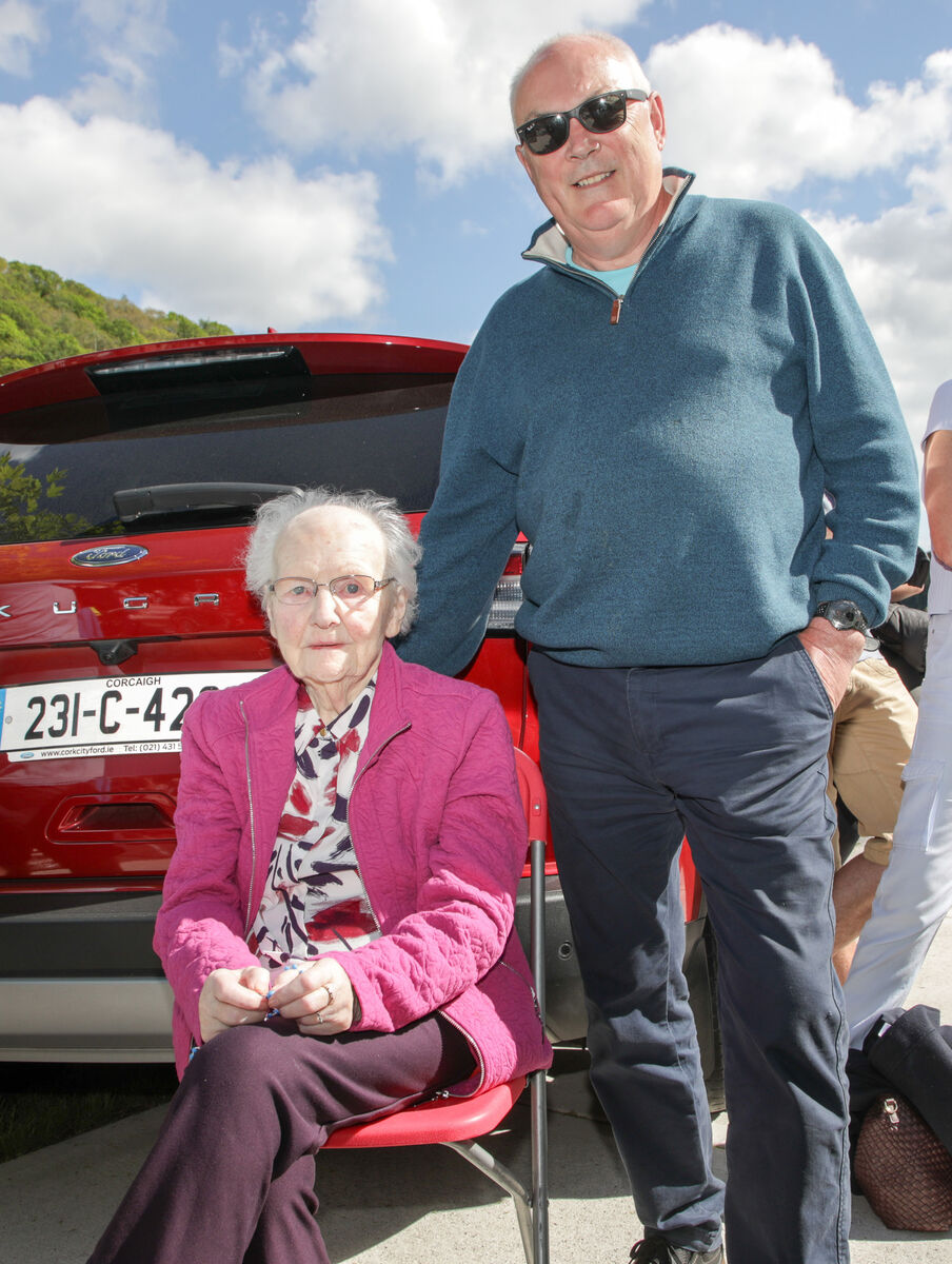 Ninety-eight year old Betty O'Flynn with her son Liam at the annual May Procession to Our Lady of Lourdes Grotto in Glanmire. Ninety-eight year old Betty O'Flynn with her son Liam at the annual May Procession to Our Lady of Lourdes Grotto in Glanmire.