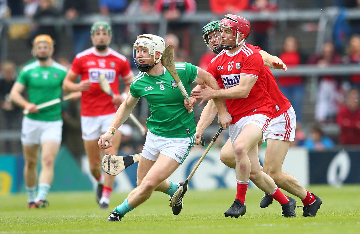 Limerick's Cian Lynch and Daniel Kearney of Cork battling in 2019. Picture: INPHO/James Crombie Limerick's Cian Lynch and Daniel Kearney of Cork battling in 2019. Picture: INPHO/James Crombie